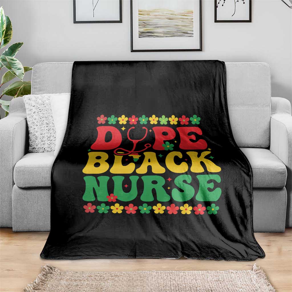 Melanin Queen Nursing Black History Month Gift Throw Blanket Dope Black Nurse