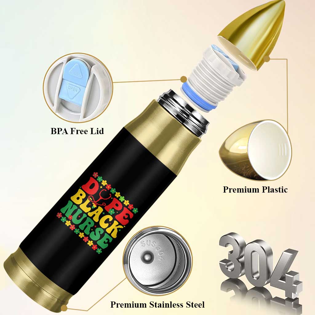 Melanin Queen Nursing Black History Month Gift Bullet Tumbler Dope Black Nurse