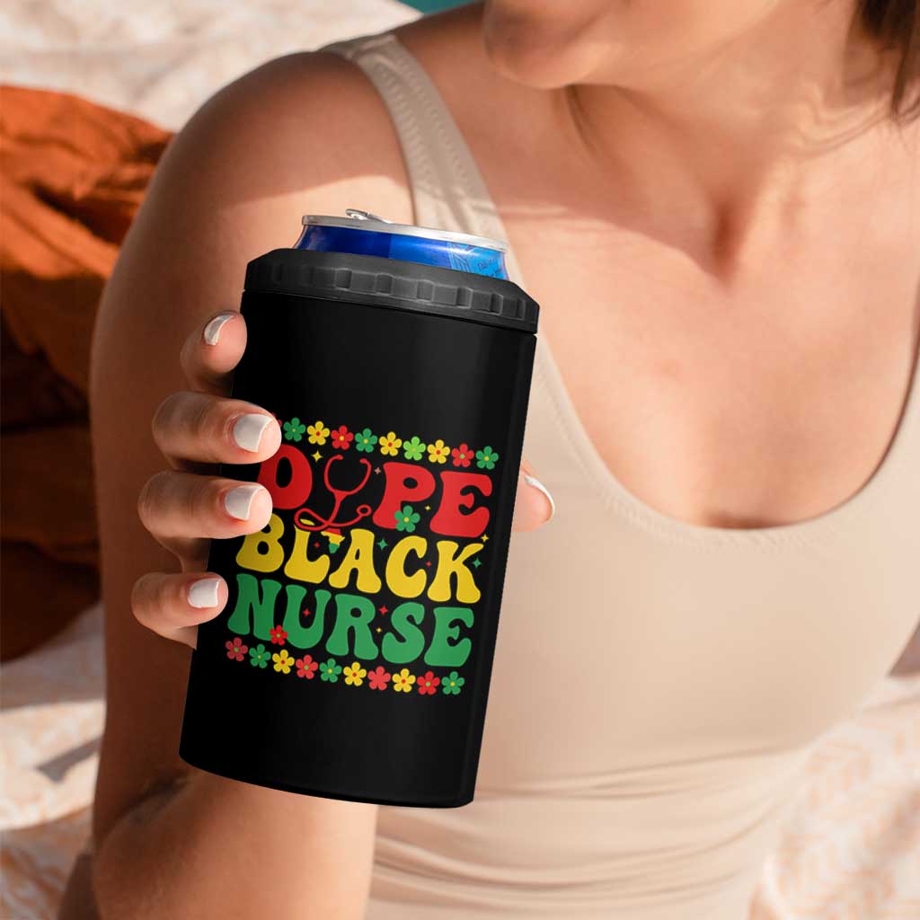 Melanin Queen Nursing Black History Month Gift 4 in 1 Can Cooler Tumbler Dope Black Nurse