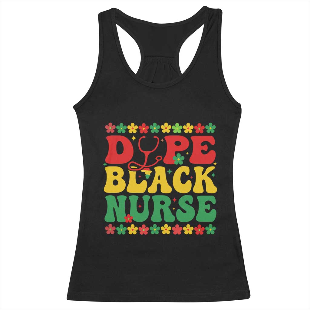 Melanin Queen Nursing Black History Month Gift Racerback Tank Top Dope Black Nurse