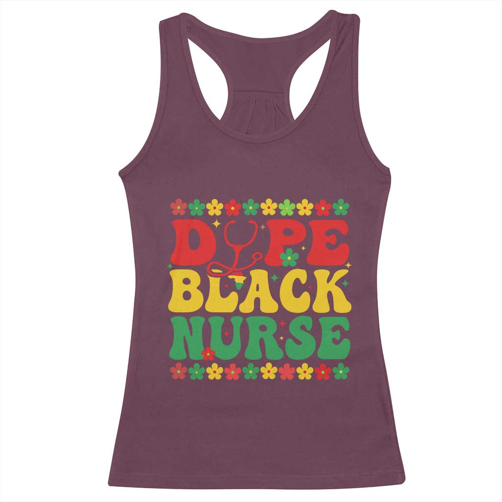 Melanin Queen Nursing Black History Month Gift Racerback Tank Top Dope Black Nurse