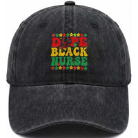 Melanin Queen Nursing Black History Month Gift Washed Cotton Baseball Cap Dope Black Nurse