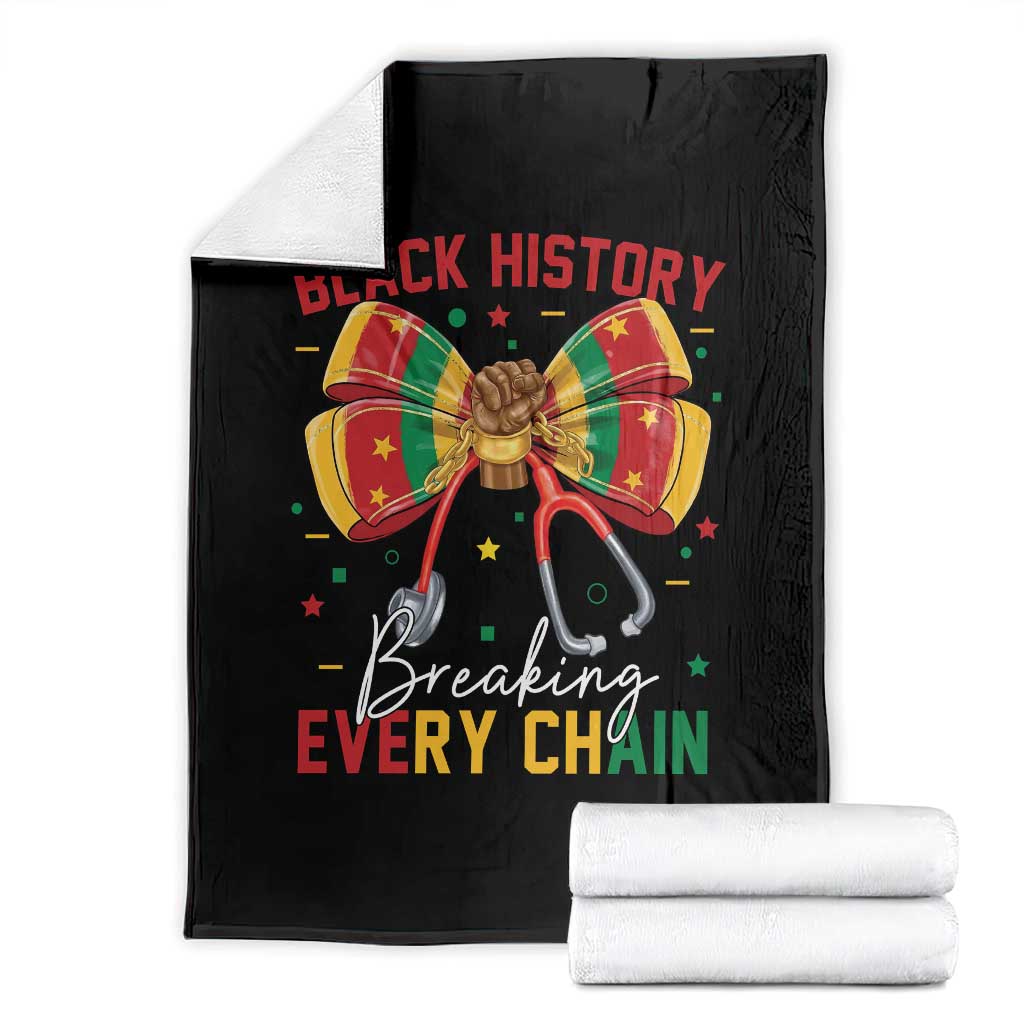 Black History Breaking Every Chain Throw Blanket Gift For Black Nurse - Wonder Print Shop