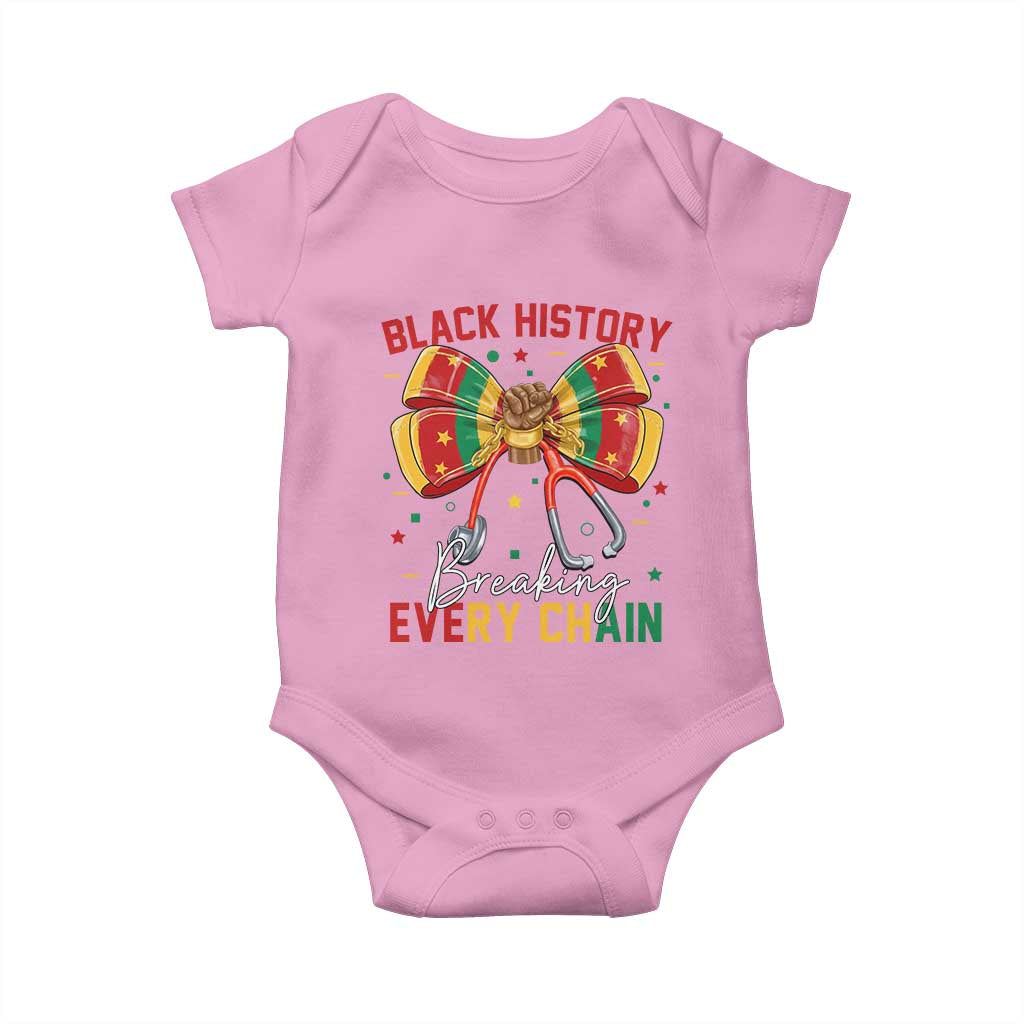 Black History Breaking Every Chain Baby Onesie Gift For Black Nurse - Wonder Print Shop