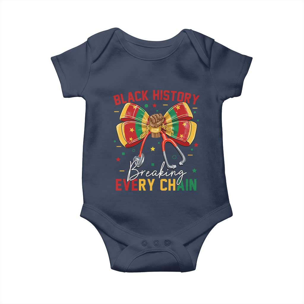 Black History Breaking Every Chain Baby Onesie Gift For Black Nurse - Wonder Print Shop