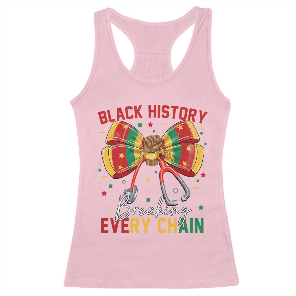Black History Breaking Every Chain Racerback Tank Top Gift For Black Nurse - Wonder Print Shop