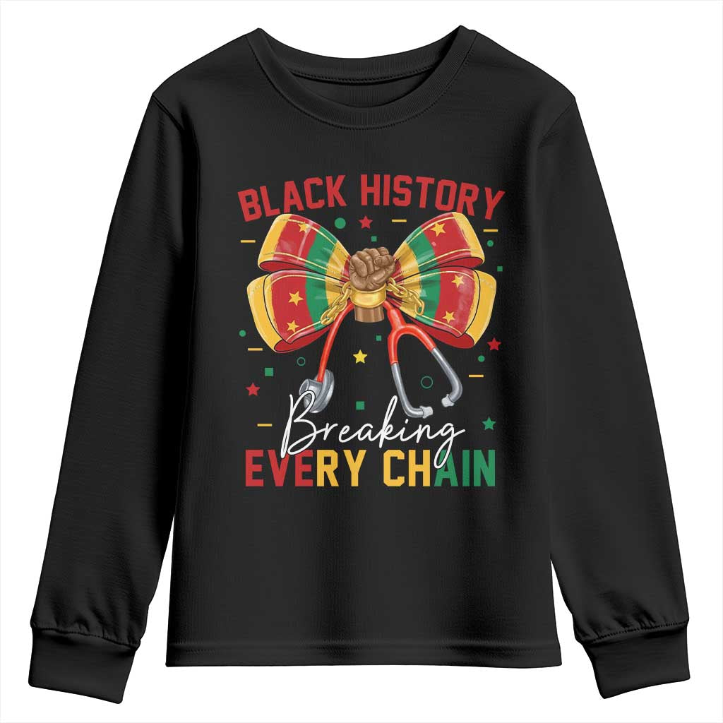 Black History Breaking Every Chain Youth Sweatshirt Gift For Black Nurse - Wonder Print Shop