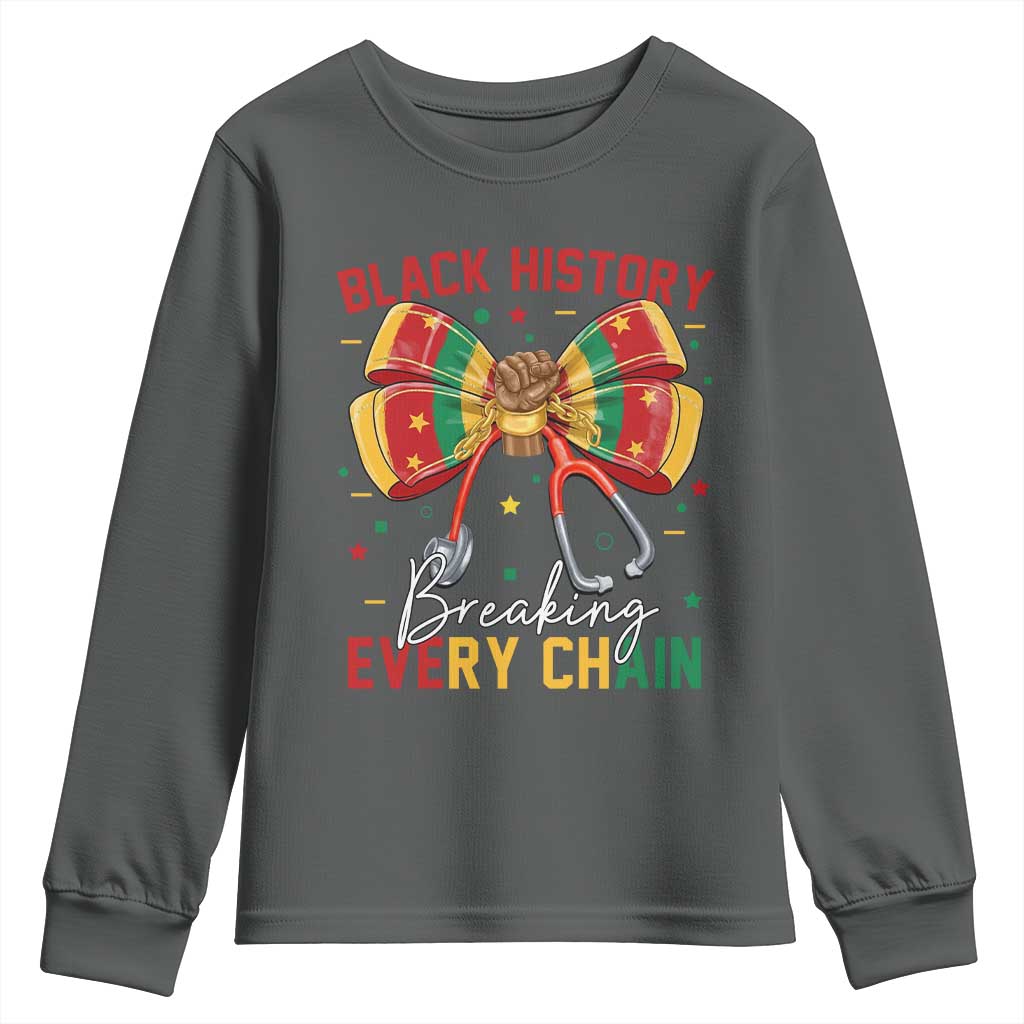 Black History Breaking Every Chain Youth Sweatshirt Gift For Black Nurse - Wonder Print Shop