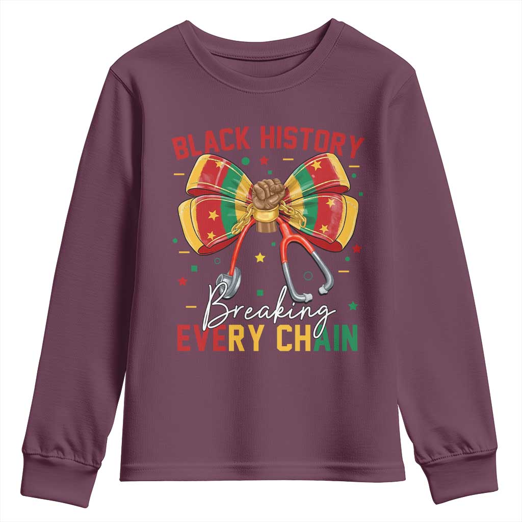 Black History Breaking Every Chain Youth Sweatshirt Gift For Black Nurse - Wonder Print Shop