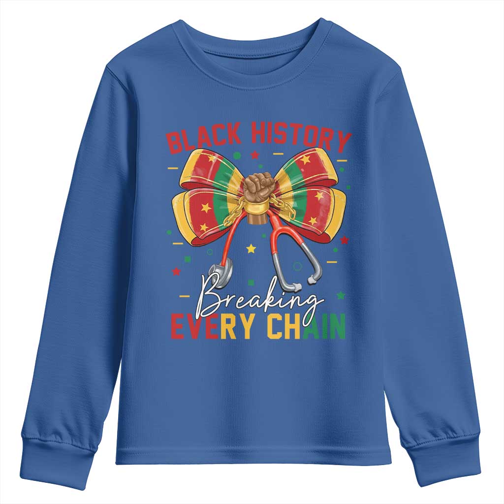 Black History Breaking Every Chain Youth Sweatshirt Gift For Black Nurse - Wonder Print Shop