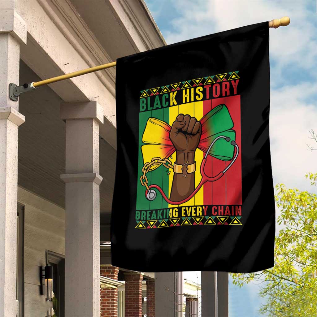 Breaking Every Chain Garden Flag Black History Medical Professional Gift - Wonder Print Shop