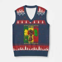 Breaking Every Chain V-Neck Knit Sweater Vest Black History Medical Professional Gift - Wonder Print Shop
