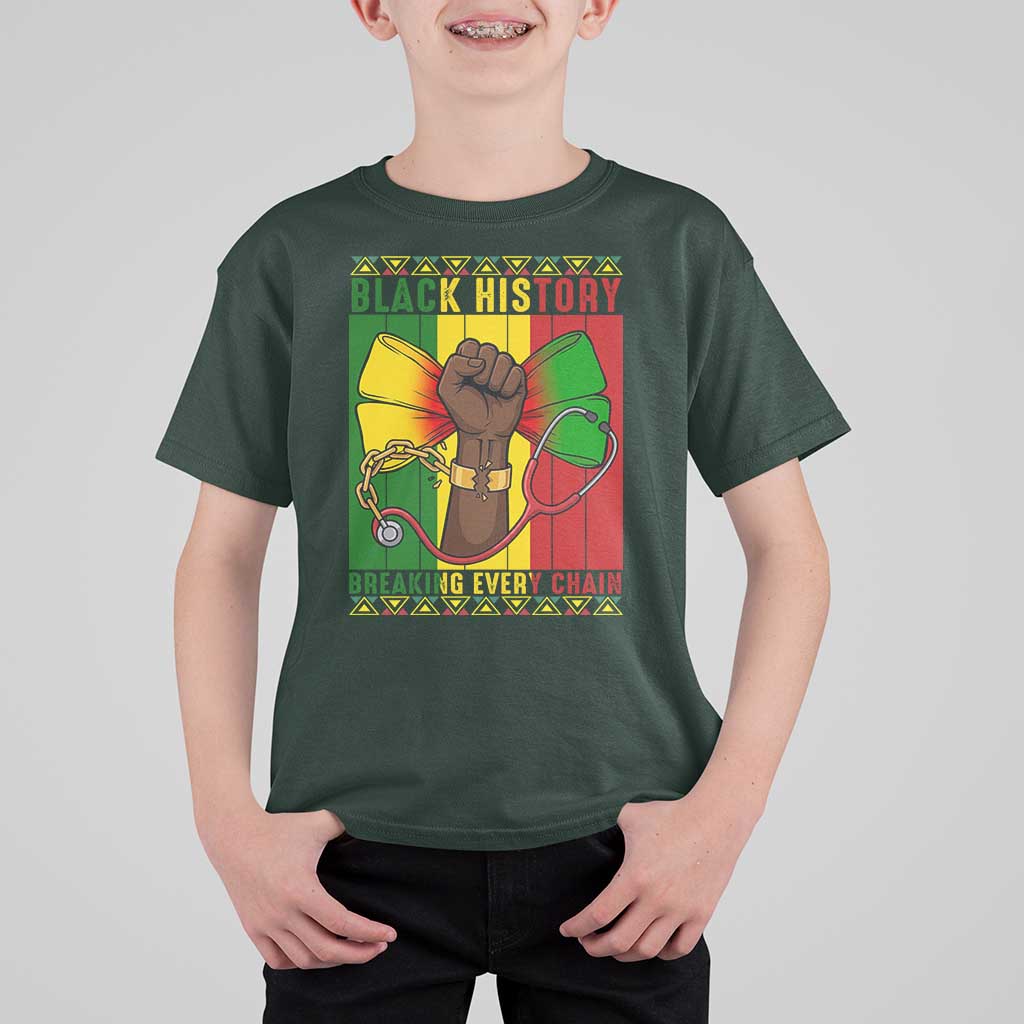 Breaking Every Chain T Shirt For Kid Black History Medical Professional Gift - Wonder Print Shop