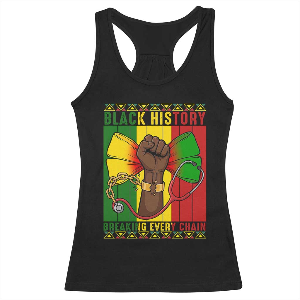 Breaking Every Chain Racerback Tank Top Black History Medical Professional Gift - Wonder Print Shop