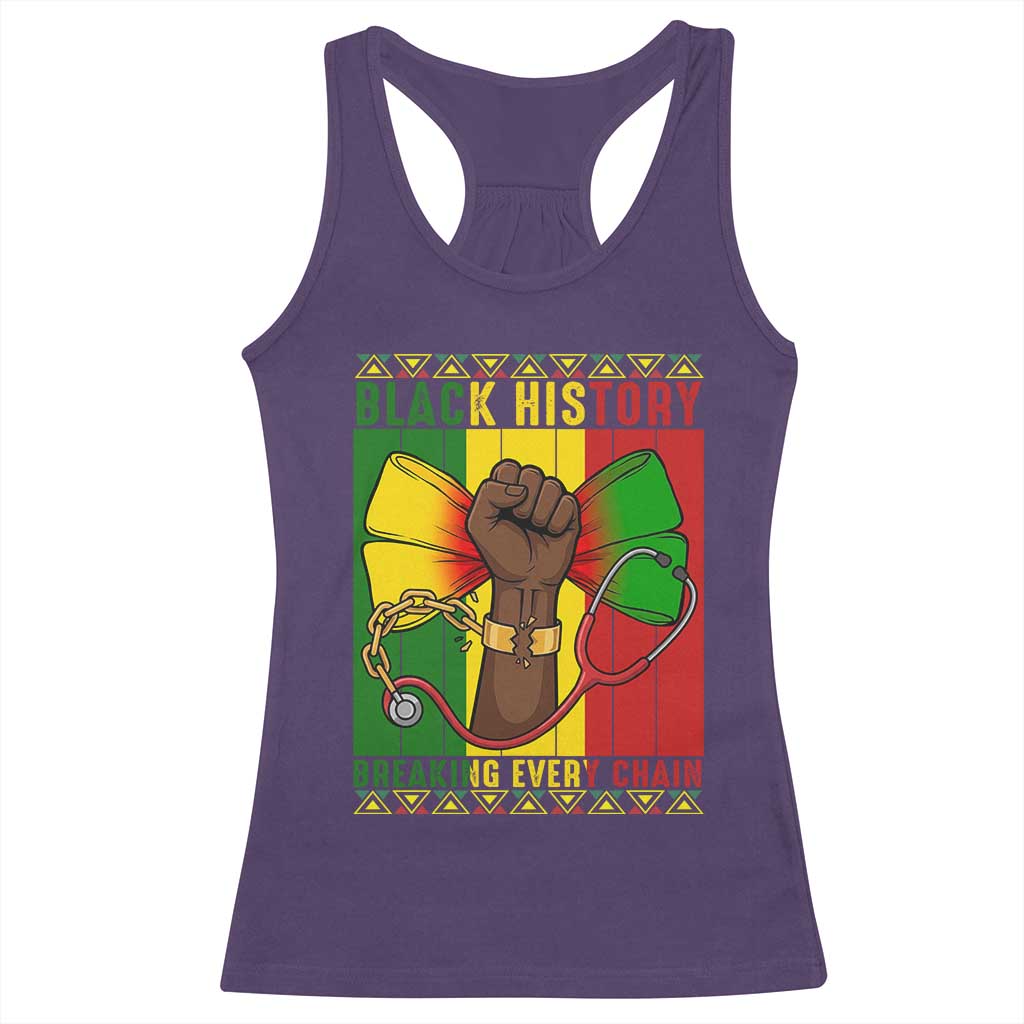 Breaking Every Chain Racerback Tank Top Black History Medical Professional Gift - Wonder Print Shop