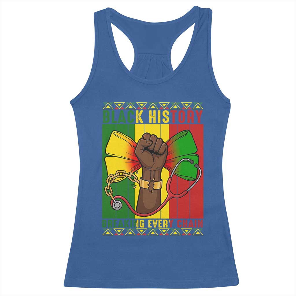 Breaking Every Chain Racerback Tank Top Black History Medical Professional Gift - Wonder Print Shop