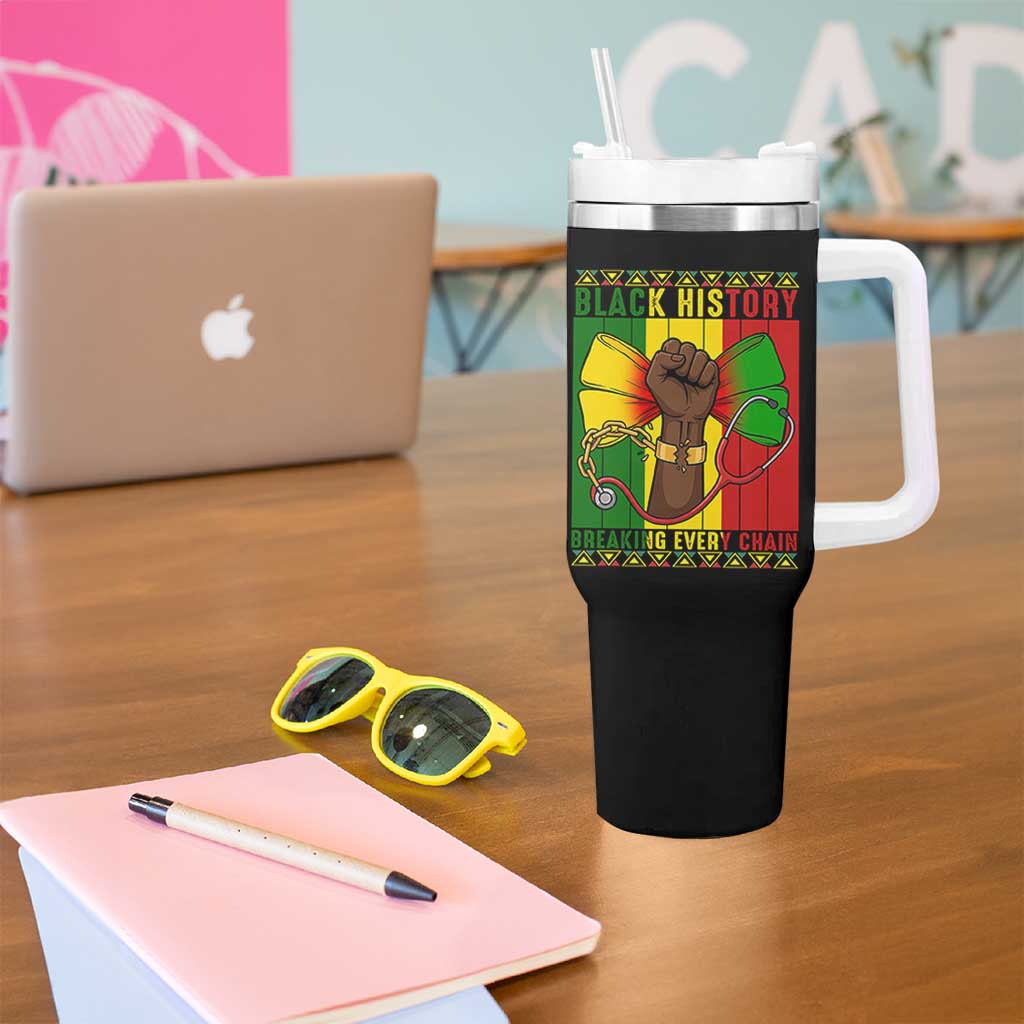 Breaking Every Chain Tumbler With Handle Black History Medical Professional Gift - Wonder Print Shop