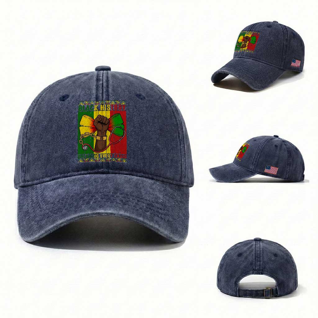 Breaking Every Chain Washed Cotton Baseball Cap Black History Medical Professional Gift