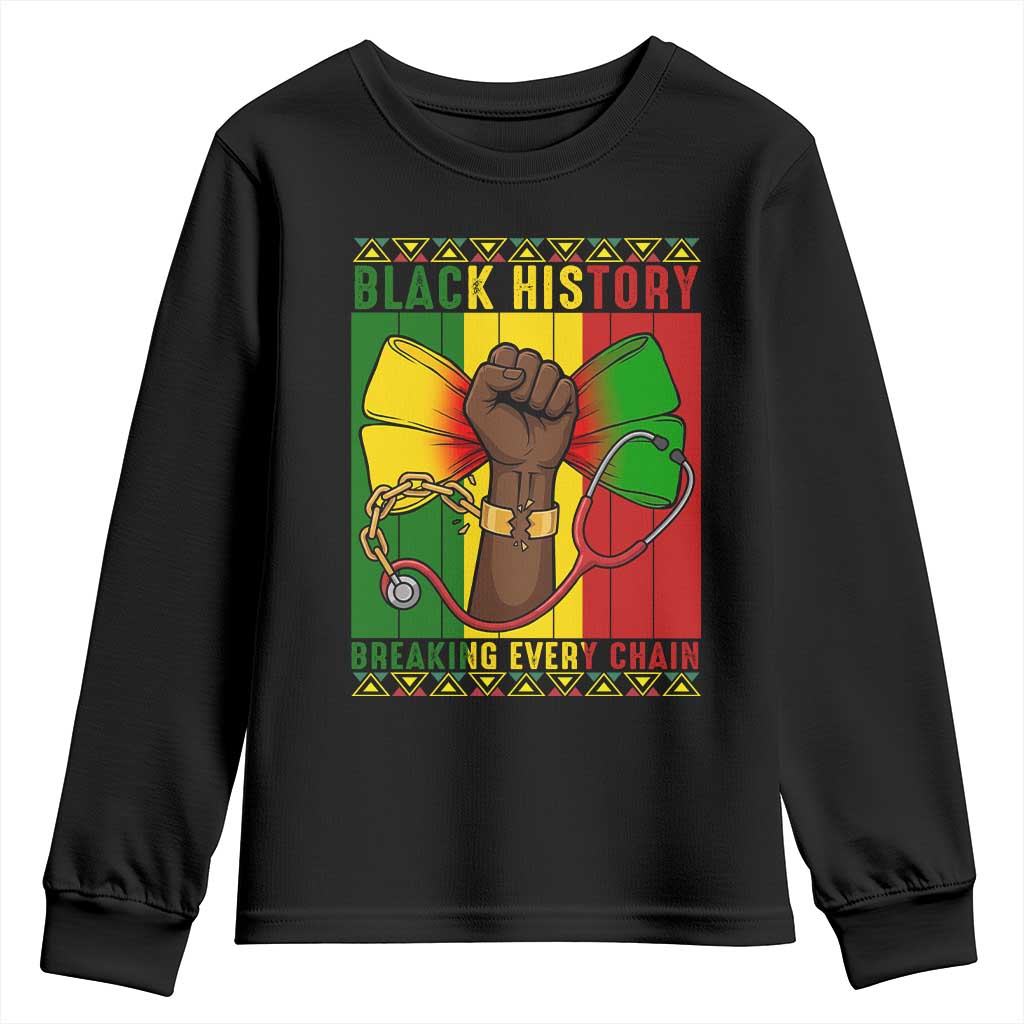 Breaking Every Chain Youth Sweatshirt Black History Medical Professional Gift - Wonder Print Shop