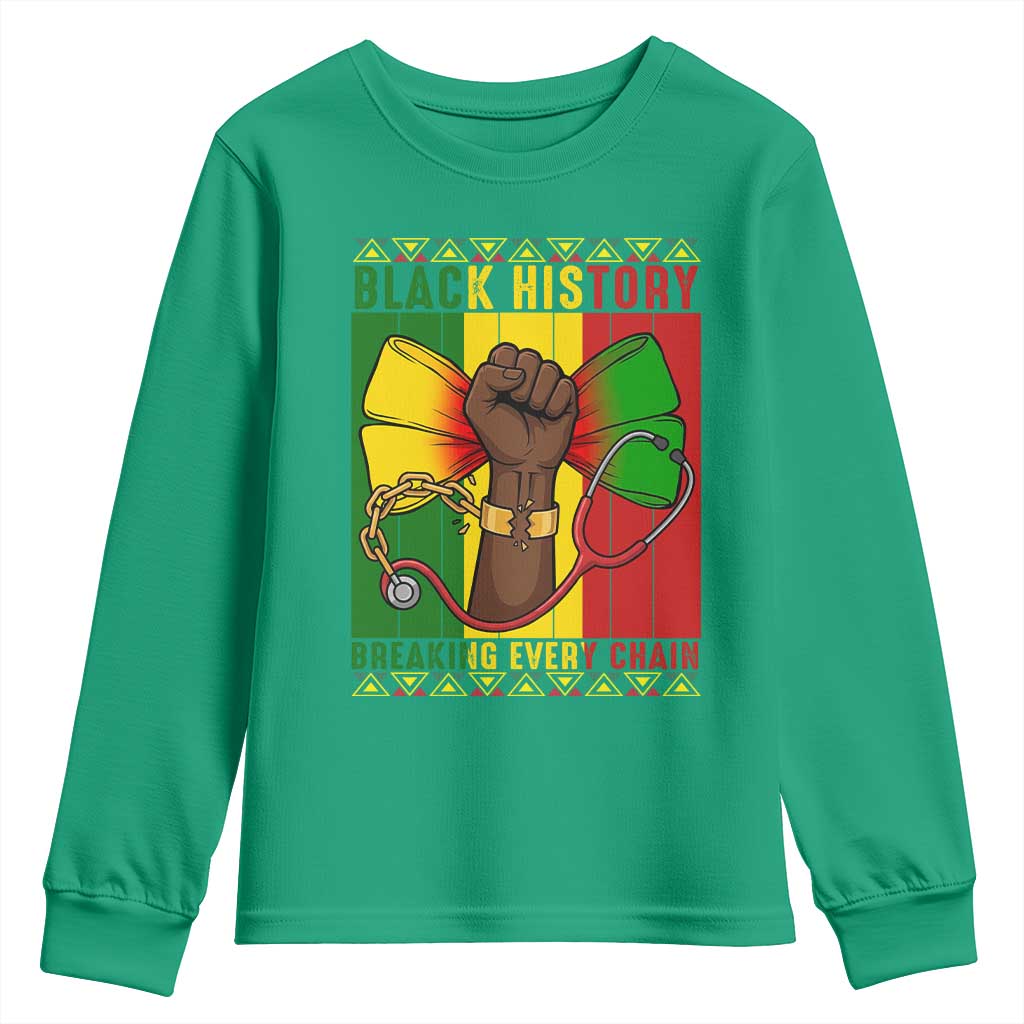 Breaking Every Chain Youth Sweatshirt Black History Medical Professional Gift - Wonder Print Shop