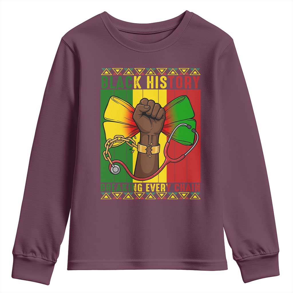 Breaking Every Chain Youth Sweatshirt Black History Medical Professional Gift - Wonder Print Shop