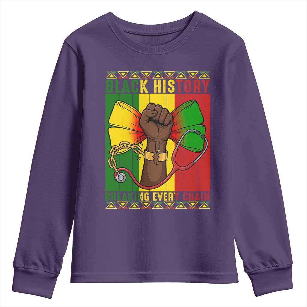 Breaking Every Chain Youth Sweatshirt Black History Medical Professional Gift - Wonder Print Shop