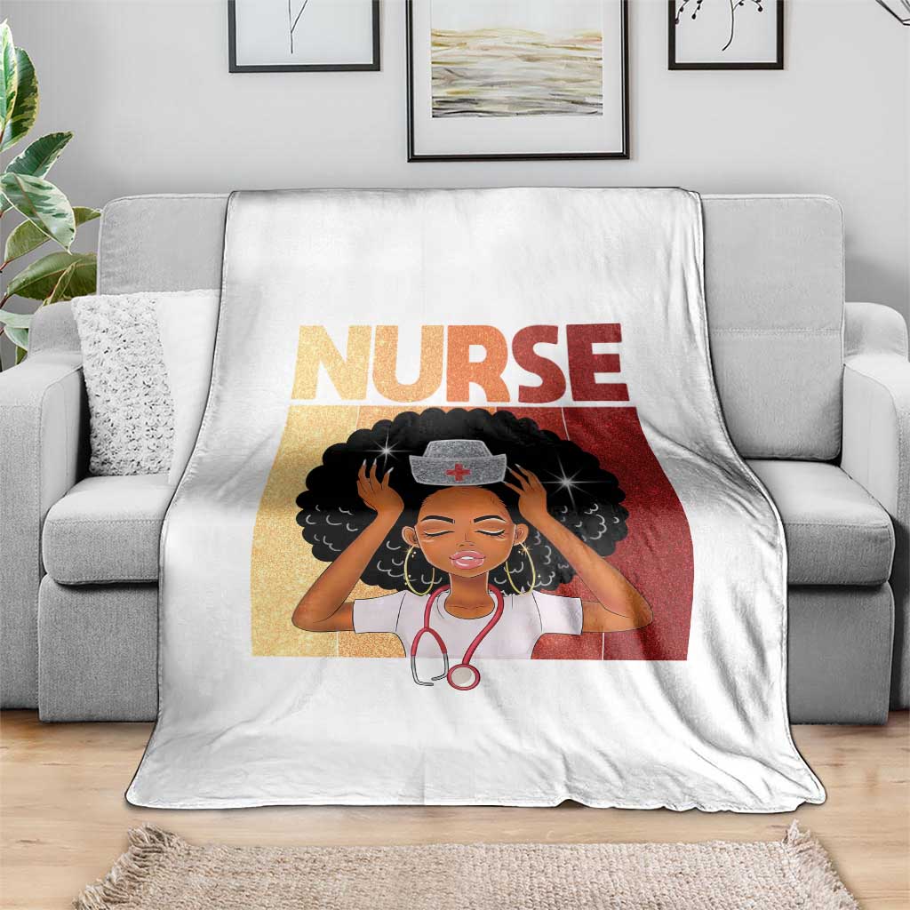 Strong Black Nurse Throw Blanket Black History Medical Professional Gift - Wonder Print Shop