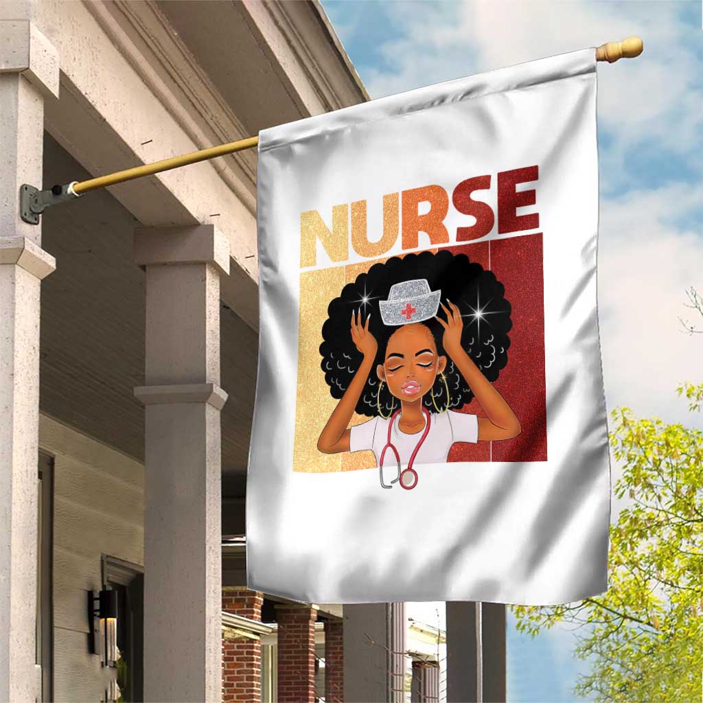 Strong Black Nurse Garden Flag Black History Medical Professional Gift - Wonder Print Shop