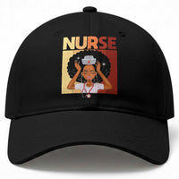 Strong Black Nurse Baseball Cap Black History Medical Professional Gift