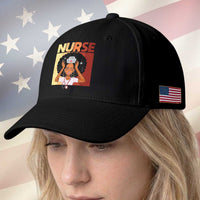 Strong Black Nurse Baseball Cap Black History Medical Professional Gift
