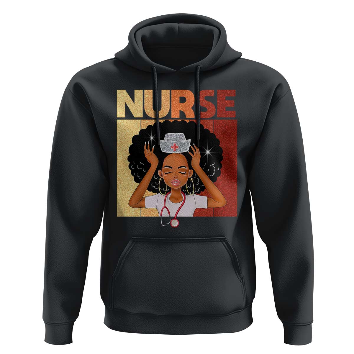 Strong Black Nurse Hoodie Black History Medical Professional Gift - Wonder Print Shop