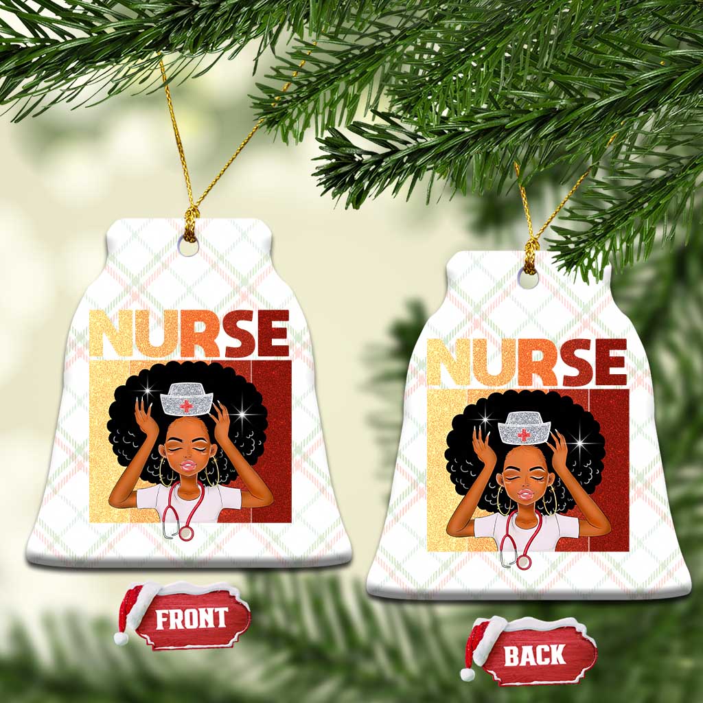 Strong Black Nurse Ceramic Ornament Black History Medical Professional Gift - Wonder Print Shop