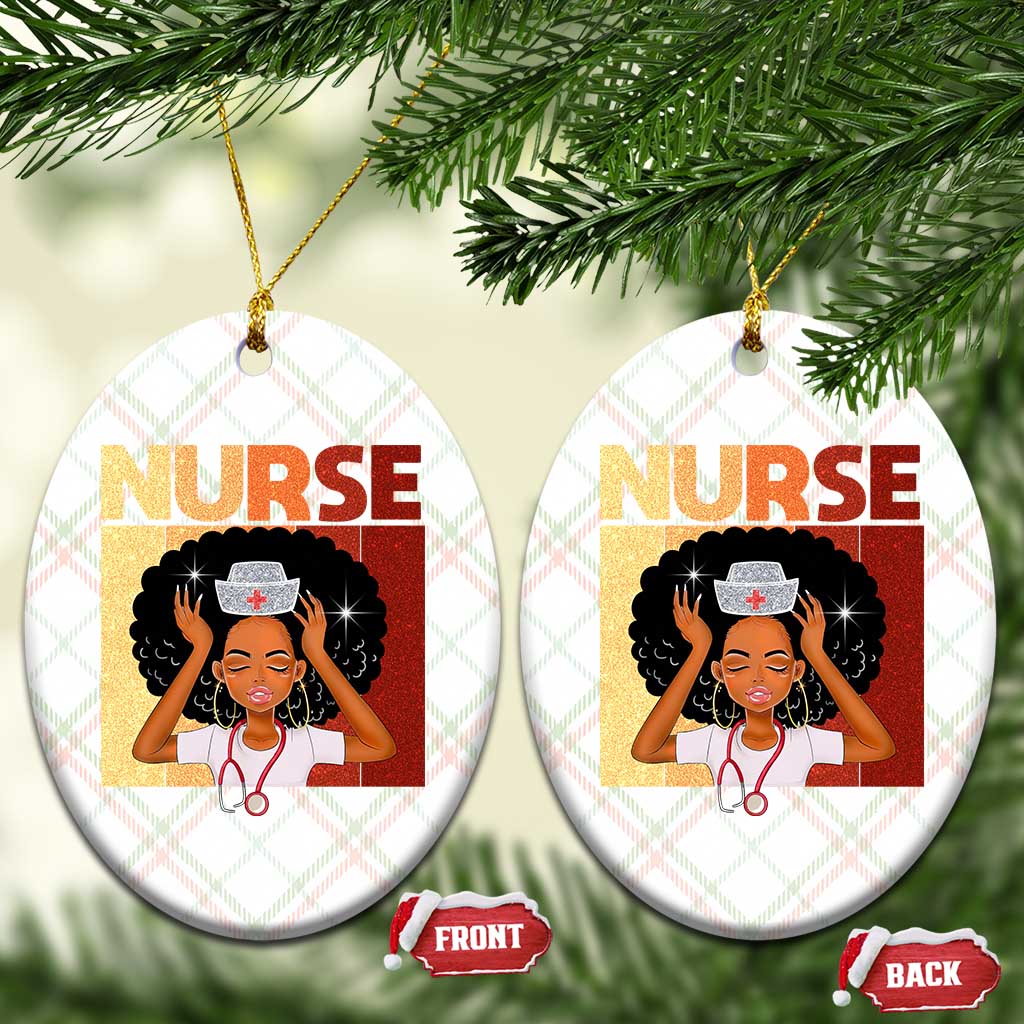 Strong Black Nurse Ceramic Ornament Black History Medical Professional Gift - Wonder Print Shop
