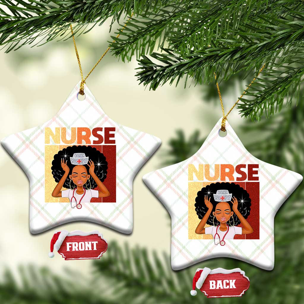Strong Black Nurse Ceramic Ornament Black History Medical Professional Gift - Wonder Print Shop