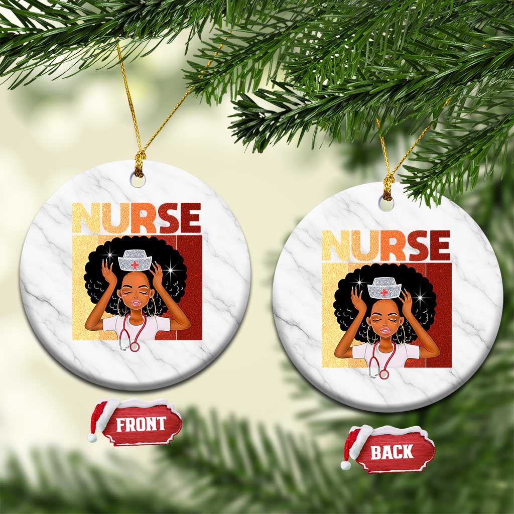 Strong Black Nurse Ceramic Ornament Black History Medical Professional Gift - Wonder Print Shop