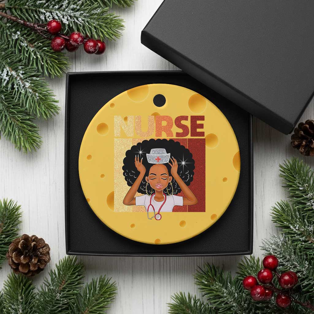 Strong Black Nurse Ceramic Ornament Black History Medical Professional Gift - Wonder Print Shop
