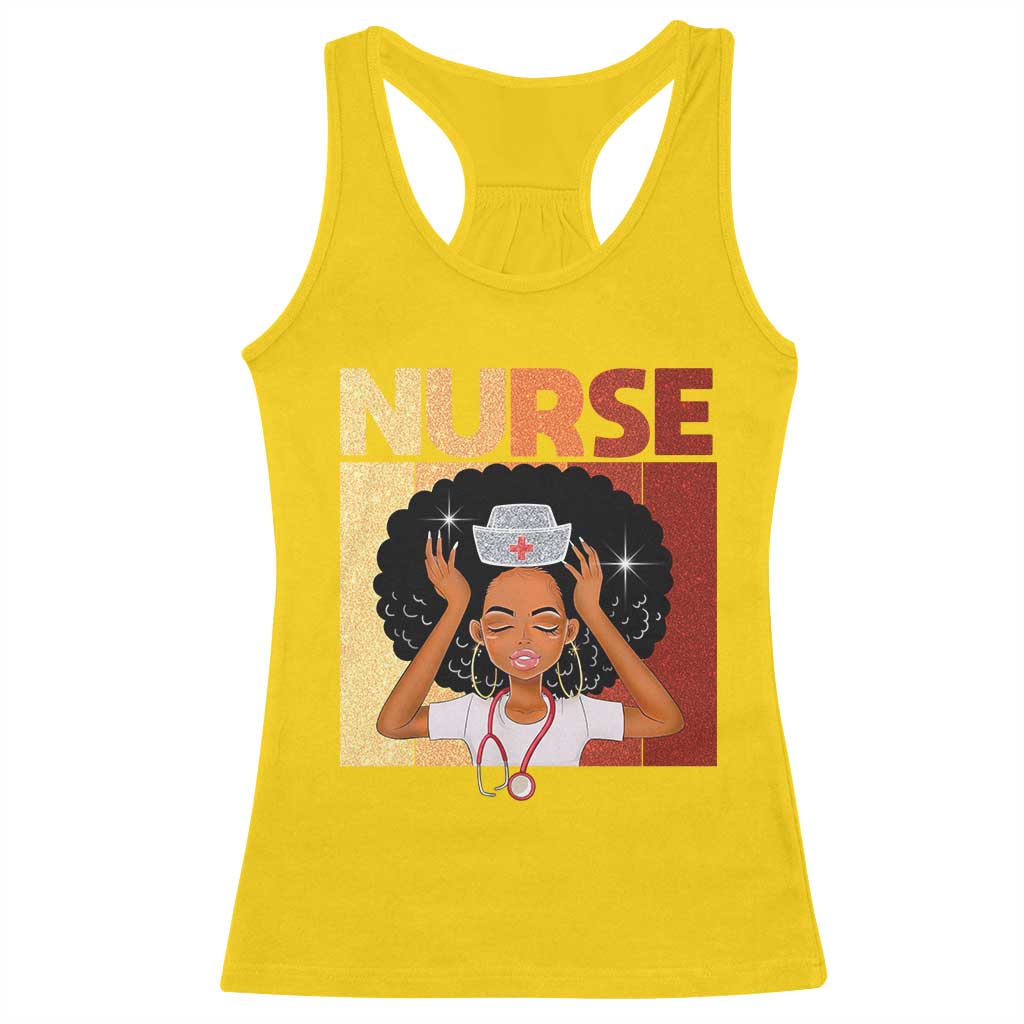Strong Black Nurse Racerback Tank Top Black History Medical Professional Gift - Wonder Print Shop