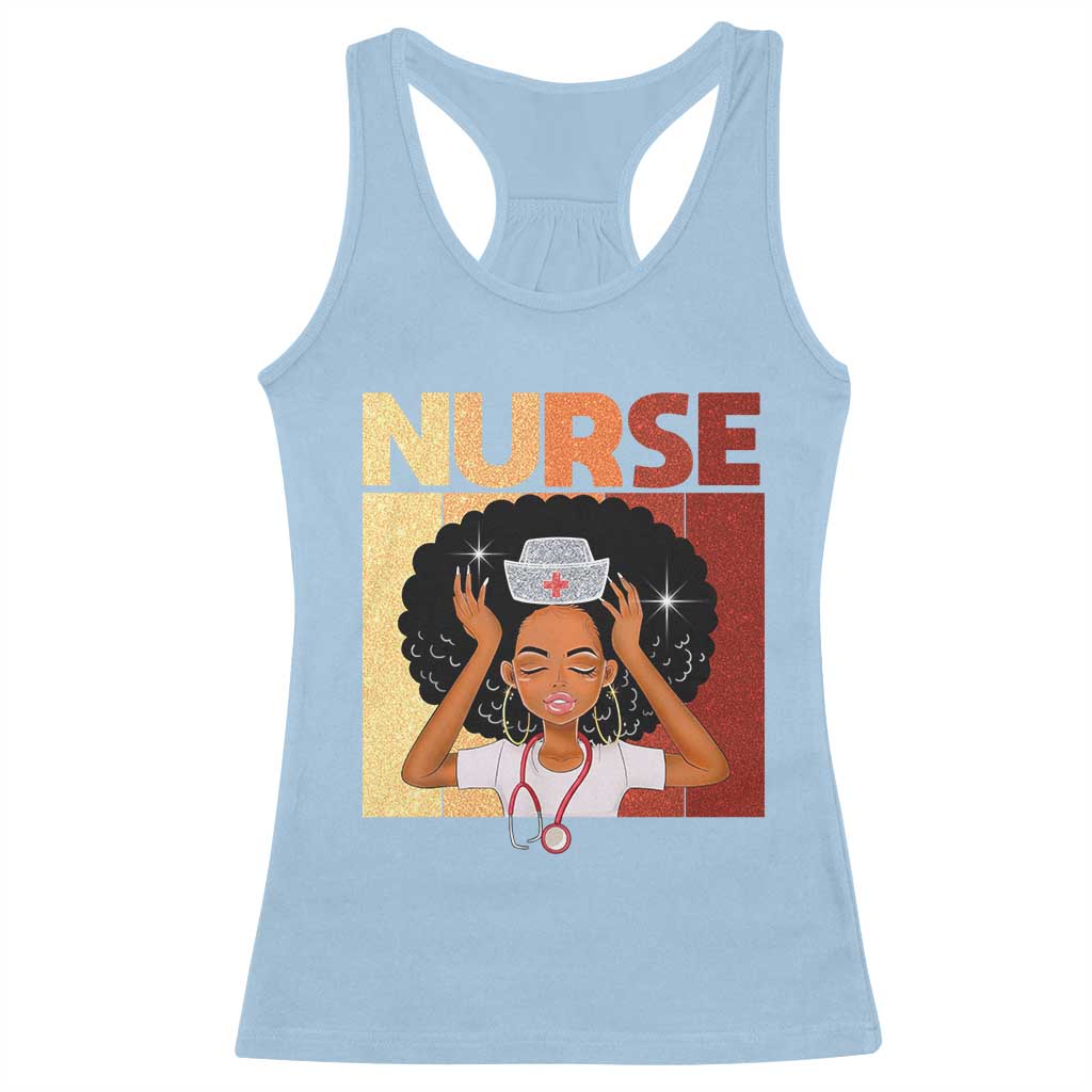 Strong Black Nurse Racerback Tank Top Black History Medical Professional Gift - Wonder Print Shop