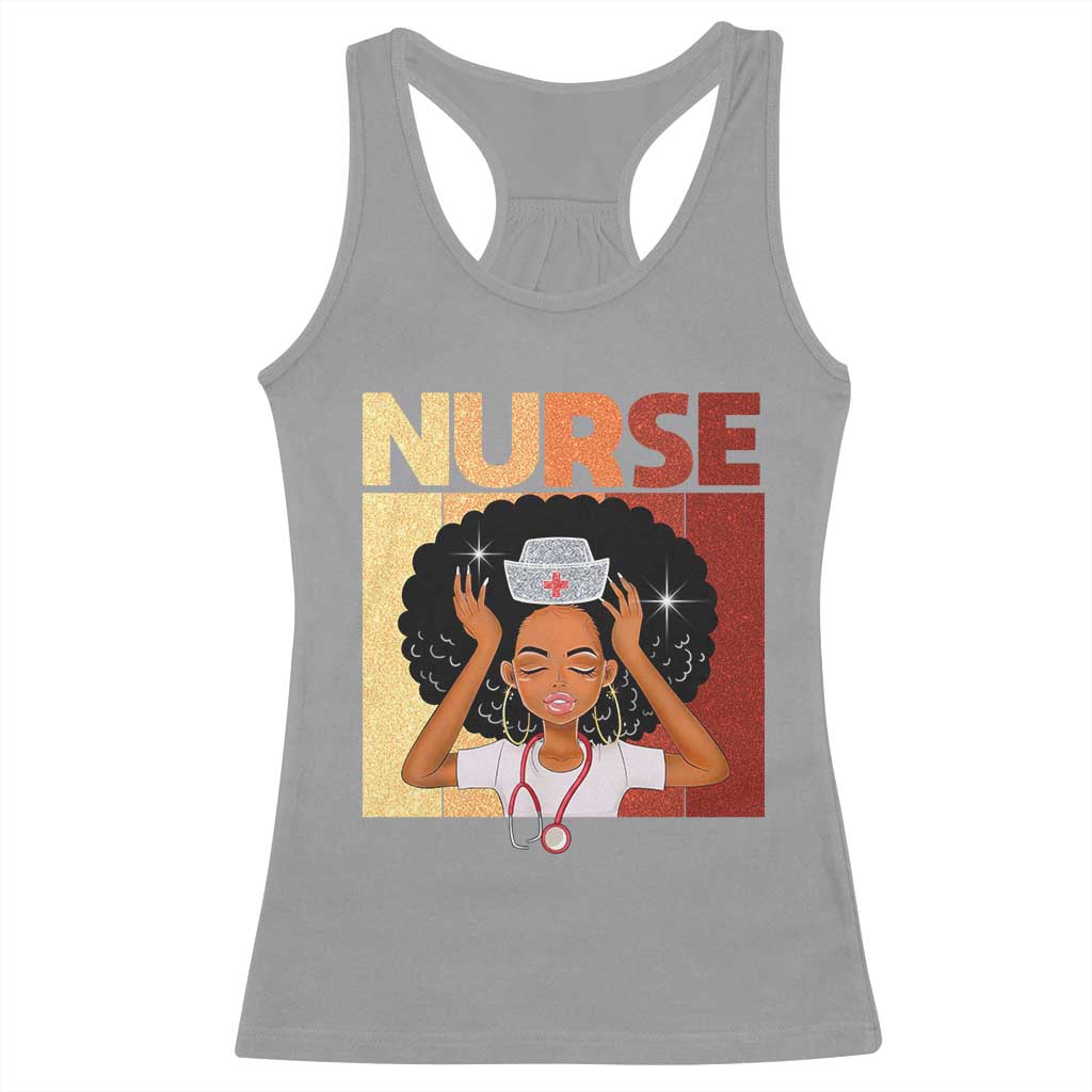Strong Black Nurse Racerback Tank Top Black History Medical Professional Gift - Wonder Print Shop