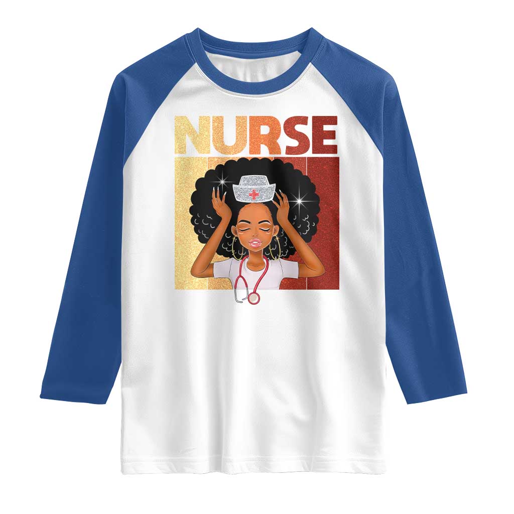 Strong Black Nurse Raglan Shirt Black History Medical Professional Gift - Wonder Print Shop