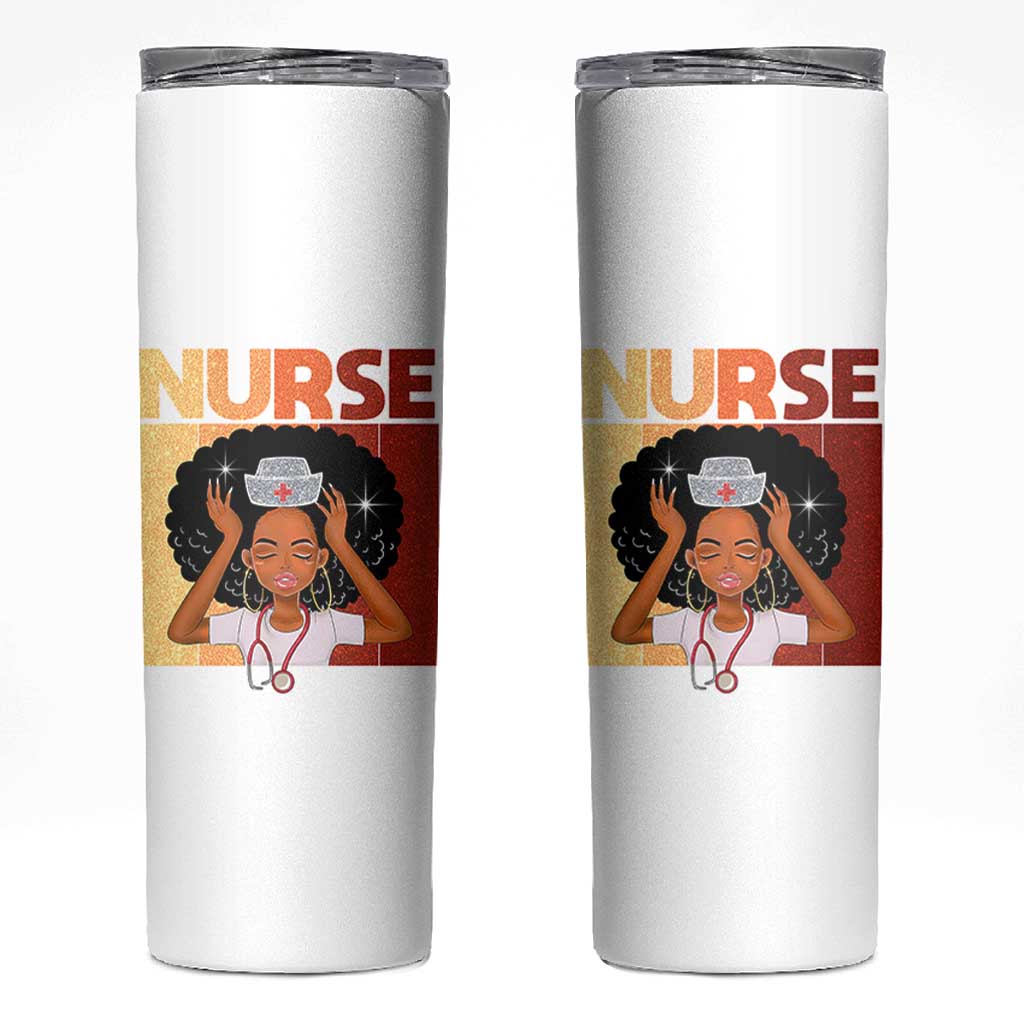 Strong Black Nurse Skinny Tumbler Black History Medical Professional Gift - Wonder Print Shop