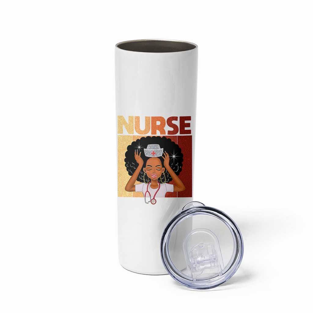 Strong Black Nurse Skinny Tumbler Black History Medical Professional Gift - Wonder Print Shop