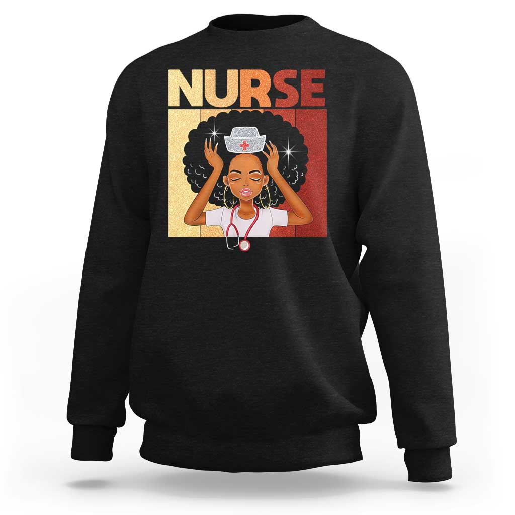 Strong Black Nurse Sweatshirt Black History Medical Professional Gift - Wonder Print Shop