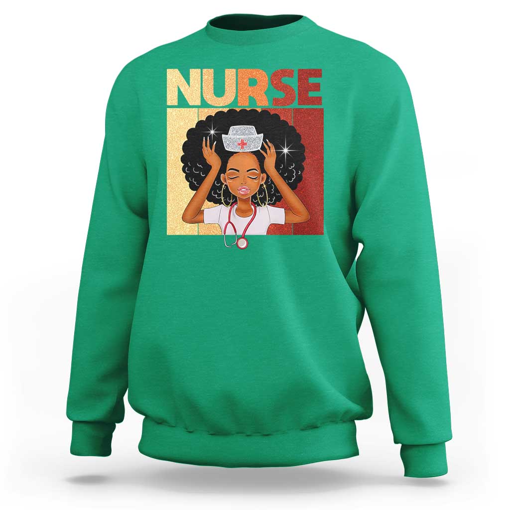 Strong Black Nurse Sweatshirt Black History Medical Professional Gift - Wonder Print Shop