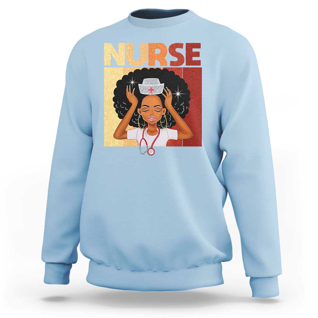 Strong Black Nurse Sweatshirt Black History Medical Professional Gift - Wonder Print Shop