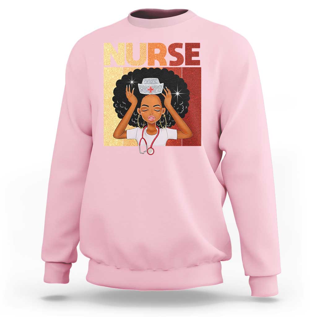 Strong Black Nurse Sweatshirt Black History Medical Professional Gift - Wonder Print Shop