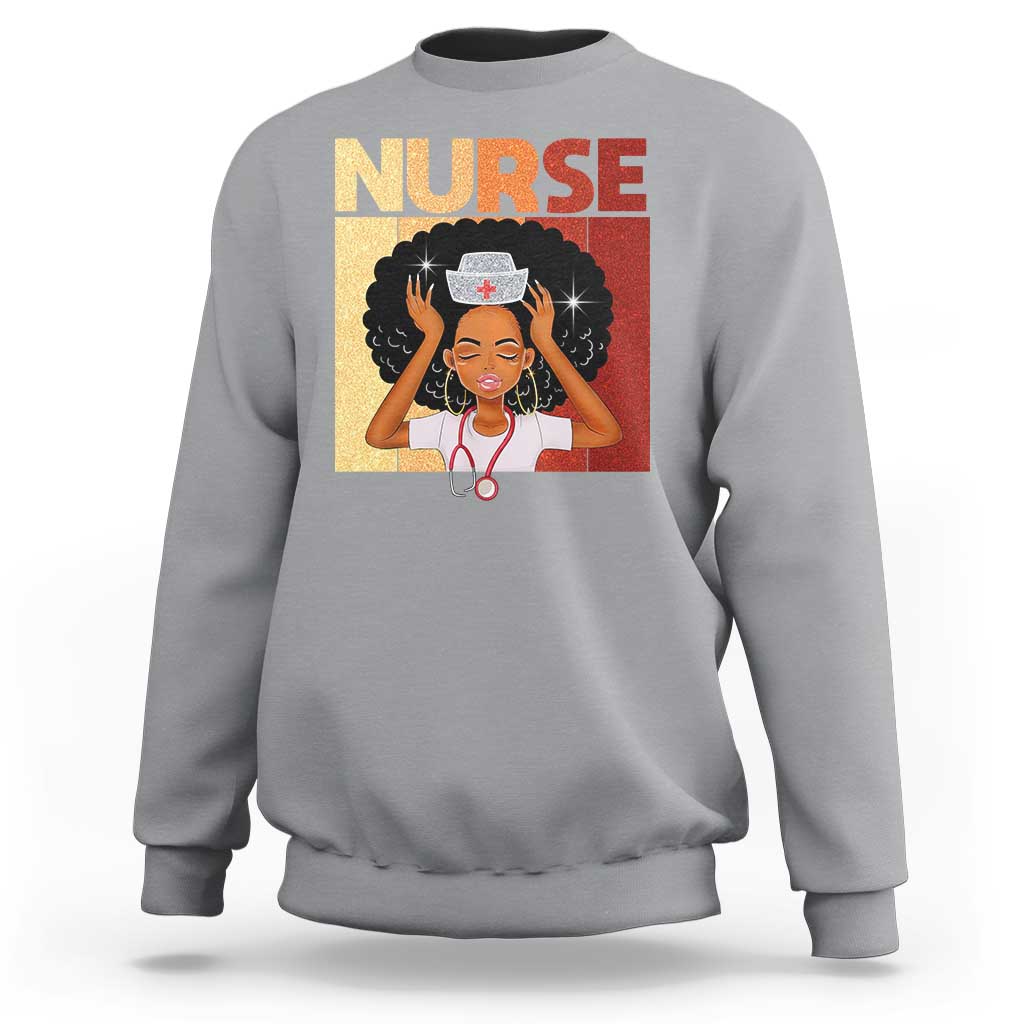 Strong Black Nurse Sweatshirt Black History Medical Professional Gift - Wonder Print Shop