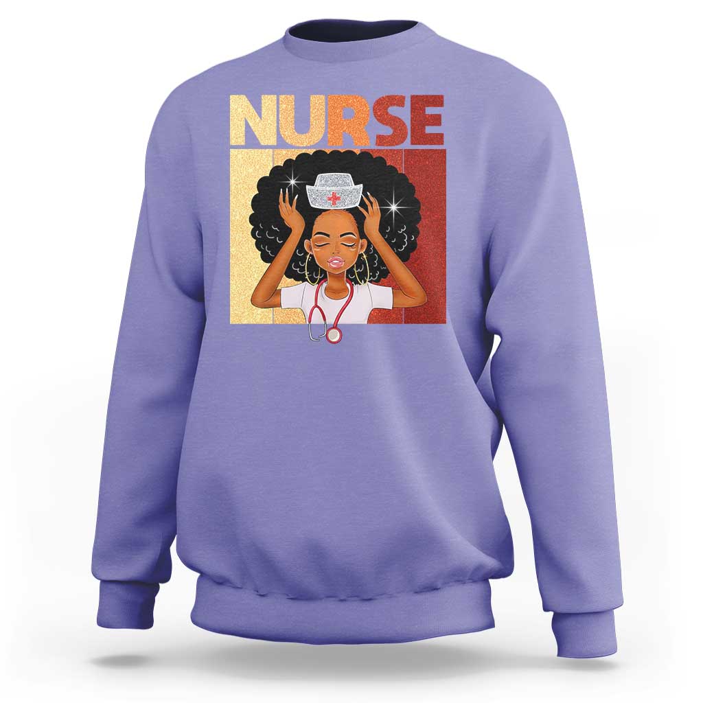 Strong Black Nurse Sweatshirt Black History Medical Professional Gift - Wonder Print Shop