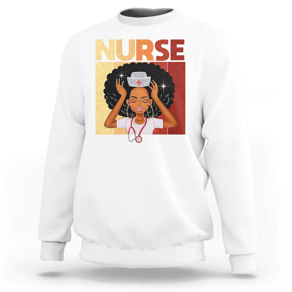 Strong Black Nurse Sweatshirt Black History Medical Professional Gift - Wonder Print Shop