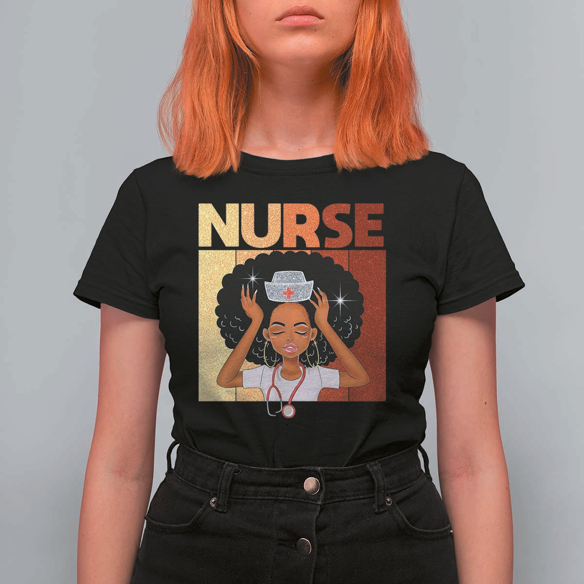 Strong Black Nurse T Shirt For Women Black History Medical Professional Gift - Wonder Print Shop